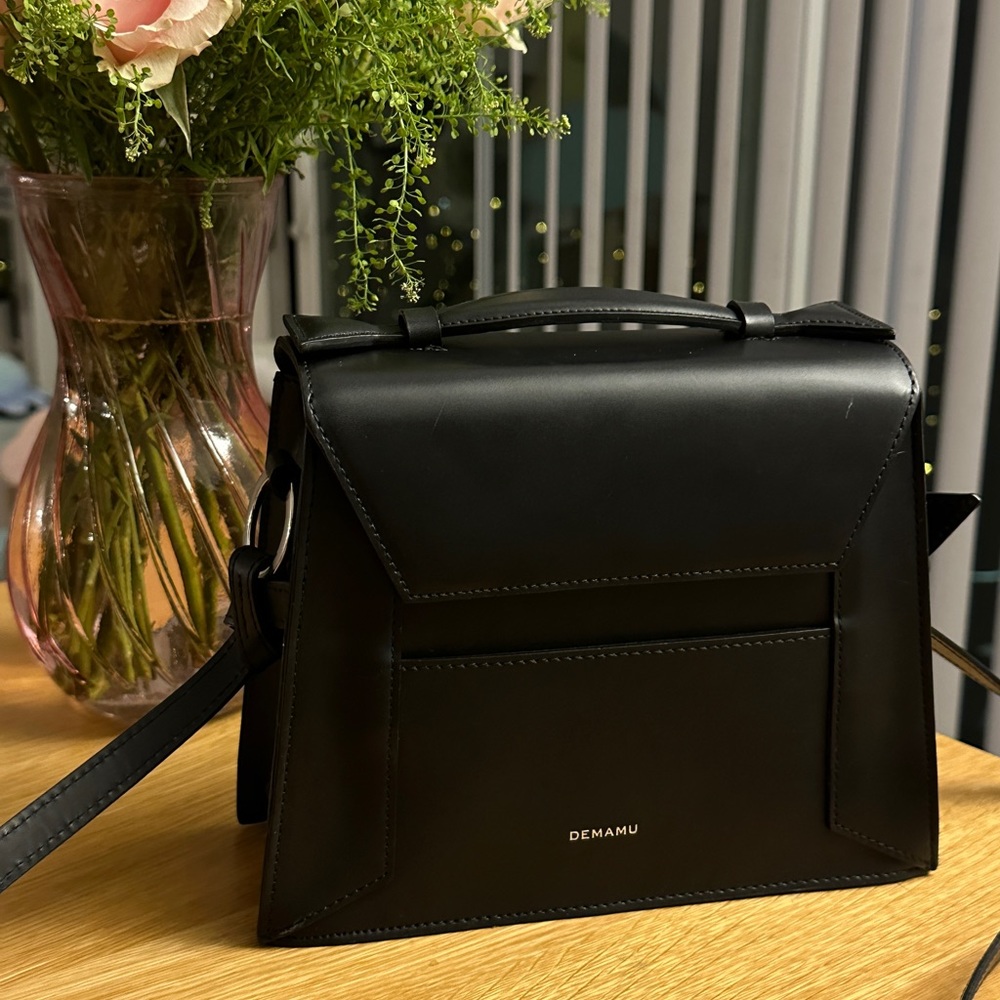 DEMAMU black crossbody bag with top handle